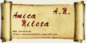 Anica Mileta vizit kartica